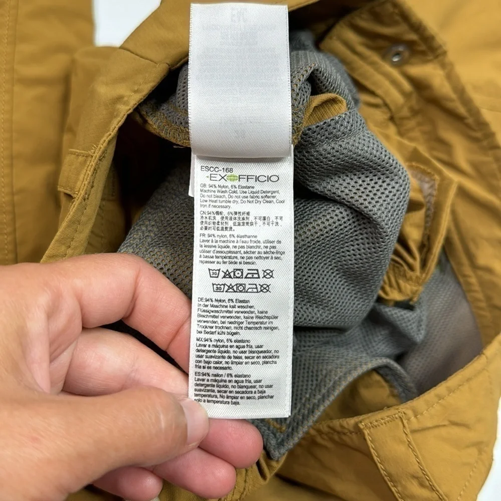 Exofficio Amphi Mustard Yellow Hiking Adventure Pants Size 28x32